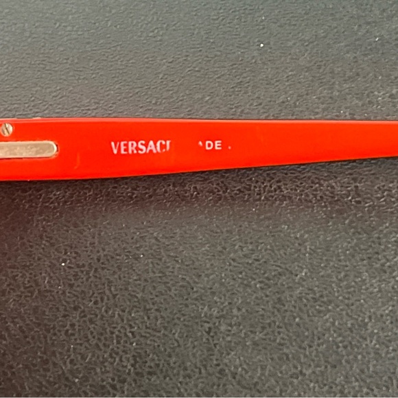 Versace Womens Rectangular Frame Eyeglasses Reading Glasses Red *FRAMES ONLY* - Picture 10 of 11